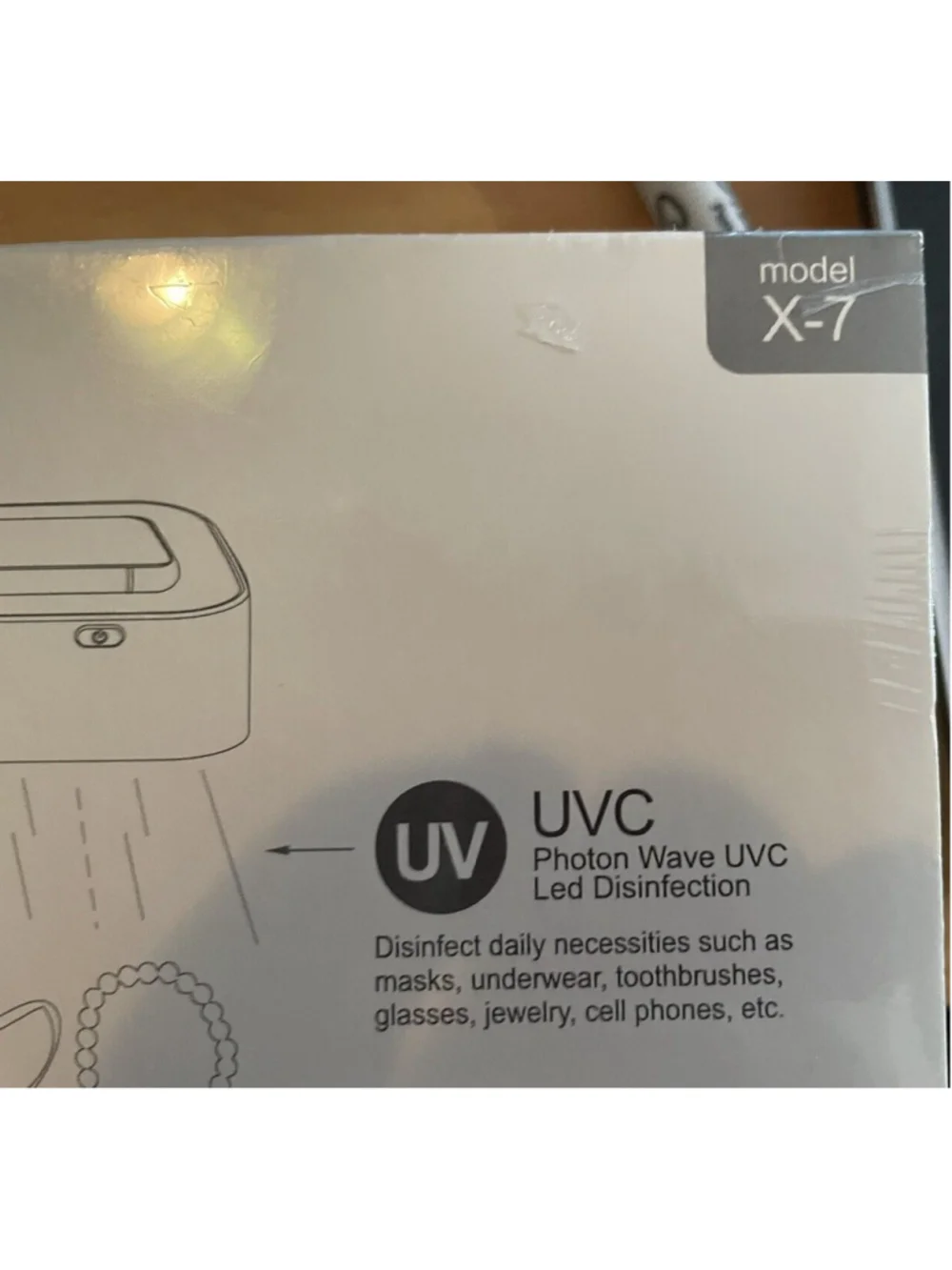 Fast Wireless Charger (15W) +UVC Sterilizer Model X-7 Switch Control
